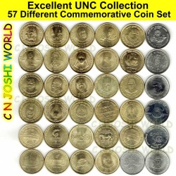 57 Different Very Rare 5 Rupees+10 Rupees Commemorative Coins